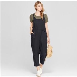 Universal thread faux linen overalls